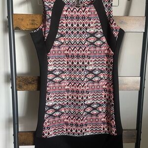 Gianni Bini Pink and Black Halter Bodycon Mini Dress